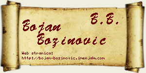Bojan Božinović vizit kartica